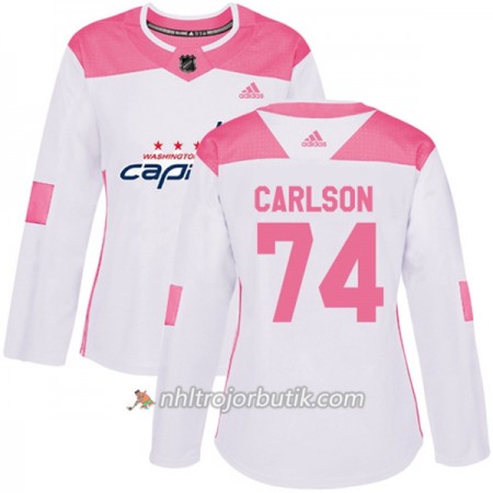 Dame Ishockey Washington Capitals Tröja John Carlson 74 Adidas 2017-2018 Vit Rosa Fashion Authentic Dame Ishockey Washington Capitals Tröja John Carlson 74 Adidas 2017-2018 Vit Rosa Fashion Authentic